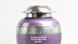 Purple & Silver Aluminium Dove Cremation Urn