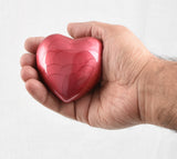 Red Aluminium Heart Keepsake With Box & Stand