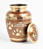 Brown Paw 8" Medium Pet Ashes Urn