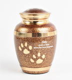 Brown Paw 8" Medium Pet Ashes Urn