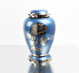 Blue Rose Flower Cremation Urn Dove Design