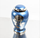 Blue Rose Flower Cremation Urn Dove Design