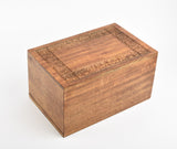 Beautifully Engraved Large Solid Wood Biodegradable Casket - Option To Personalise