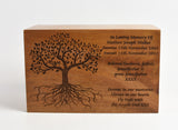 Large Solid Wood Biodegradable Tree Of Life Engraved Casket - Option To Personalise