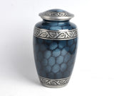 Blue Clouded Aluminium Cremation Urn