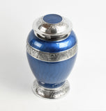 Blue & Silver Aluminium Dove Cremation Urn