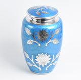 Blue Flower Cremation Urn
