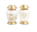 Pearl White Flying Birds Keepsake