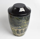 Train Design Iron Metal Cremation Urns With Free Ashes Bag