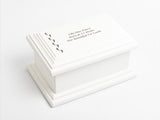 Large MDF Wood White Cremation Casket Footprints Design Urn