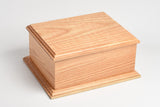 Large Oak Wood Adult Cremation Casket