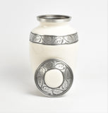 Solid White 8" Medium Cremation Urn