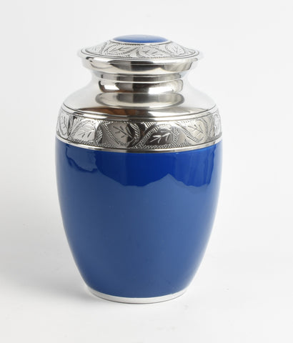 Blue  8" Medium Cremation Urn