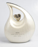 Forever in My Heart White Teardrop Urn