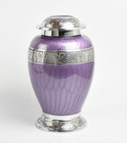 Purple & Silver Aluminium Dove Cremation Urn