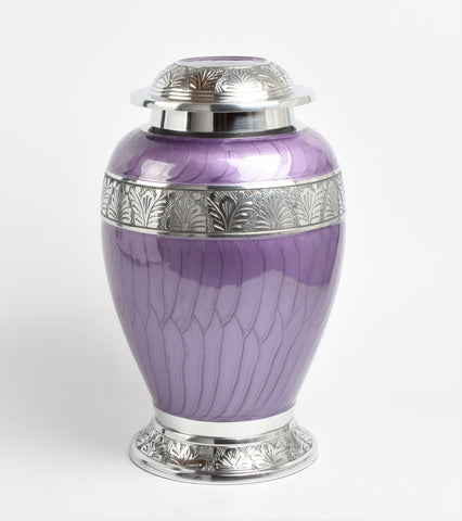 Purple & Silver Aluminium Dove Cremation Urn