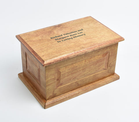 Large Solid Wood Casket Urn