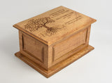 Large Solid Wood Casket Tree Of Life Urn