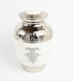White 8" Medium Cremation Urn