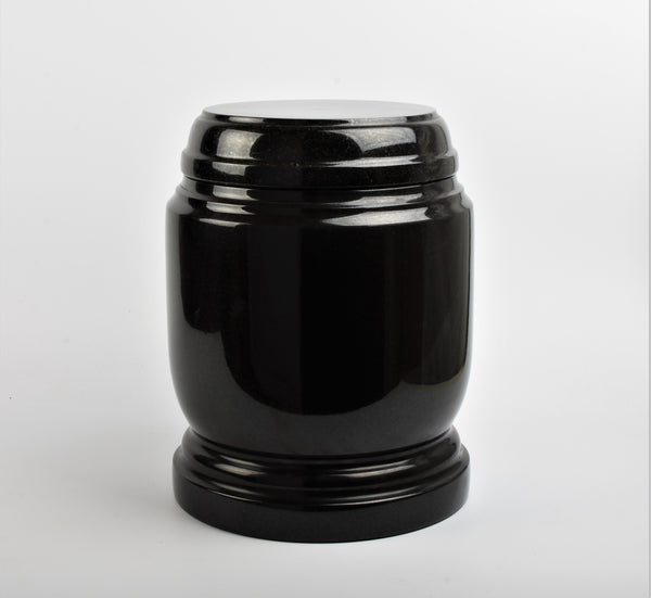 Cremation Ashes Granite Stone Marble Urn Black