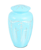 Blue Diamond/ Diamante Aluminium Cremation Urn- Hand Made