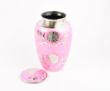 pink sunflower adult cremation ashes urn, funeral memorial, large urn, metal urn, brass urn, adult urn