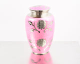 pink sunflower adult cremation ashes urn, funeral memorial, large urn, metal urn, brass urn, adult urn