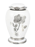 White Rose Flower Cremation Urn Dove Design
