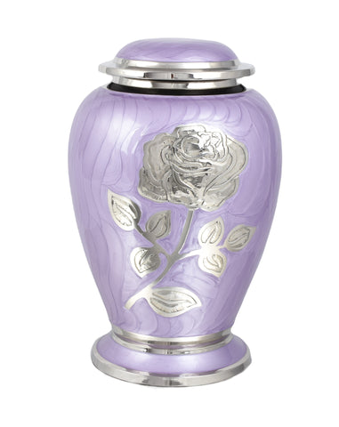 Purple Rose Flower Cremation Urn Dove Design