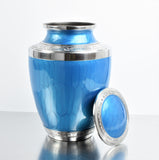 Blue and Silver Aluminium Cremation Testi Urn