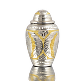 Gold & Silver Engraved Mini Keepsake Urn