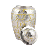 Golden and Silver Hand Engraved Adult Large Cremation Urn