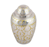 Golden and Silver Hand Engraved Adult Large Cremation Urn