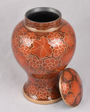 Red Medium Size Hand Painted Cremation Ashes Urn