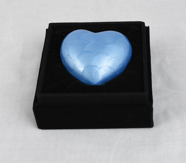 Blue Aluminium Heart With Box & Stand