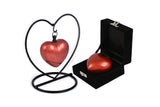 Heart In Heart Keepsake Cremation Ashes Urn Red