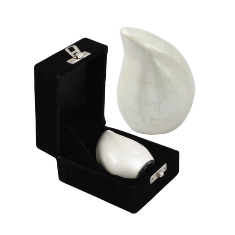 Pearl White Teardrop Keepsake Urn