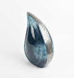 Large Blue Cloud Teardrop Cremation Urn