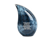 Small Blue Clouded Teardrop Urn
