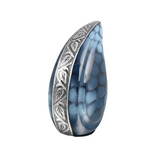 Small Blue Clouded Teardrop Urn
