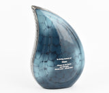 Blue Clouded Teardrop Cremation Urn