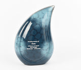 Large Blue Cloud Teardrop Cremation Urn