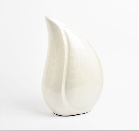 Pearl White Teardrop Cremation Urn