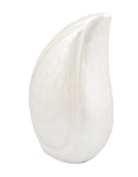 Small Pearl White Teardrop Urn