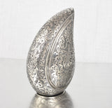 Black and Silver Small 8 Inches Teardrop Urn