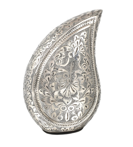 Black and Silver Small 8 Inches Teardrop Urn