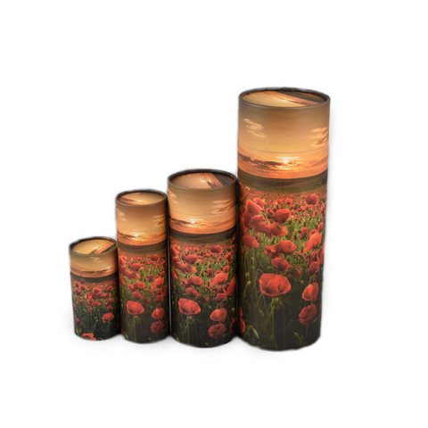 Poppy Sunset Scatter Tube / Biodegradable Urn - 4 Sizes