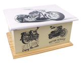 motorbike wooden casket, wooden urn, wooden casket , extra large urn, ashes urn, free delivery urn, best price urn, affordable price urn, best quality urn