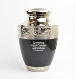 Metallic Black Testi Cremation Urn