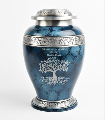 Blue Cloud Tree Of Life Urn